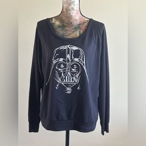 Star Wars DARTH VADER Fifth Sun women’s LARGE black 3/4 sleeve pullover
